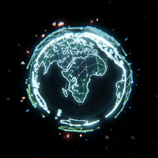 Futuristic Hologram Earth