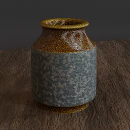 3D Blender model of a textured vase with a contrasting rough and smooth surface, showcasing procedural materials.