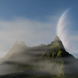 Mountain Peaks – Twilight Sky Scene