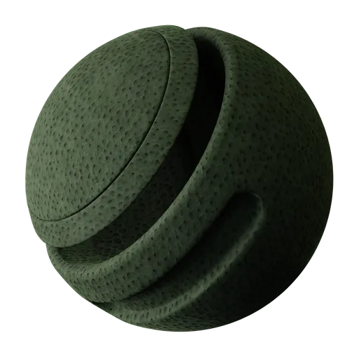 High-quality dark green suede leather texture for PBR material in Blender 3D and other modeling apps.