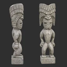 Tiki God Elder Shaman Statue Stone