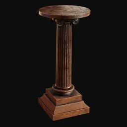 Wood Column Pedestal Stand