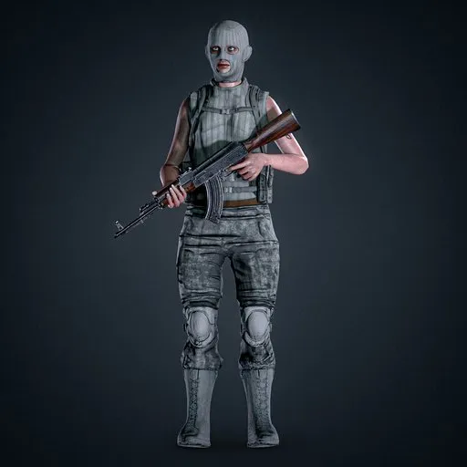 Female Military Soldier Rigged