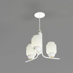 Detailed 3D model of modern blown glass ceiling lamp for Blender rendering with neutral tones.
