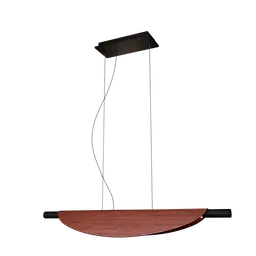 Realistic 3D model of a contemporary wood-finish LED ceiling light, optimized for Blender rendering.