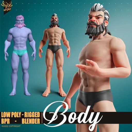 Stylized Male Character Warrior-Rigged
