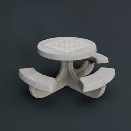 Outdoor Table with Chess Board