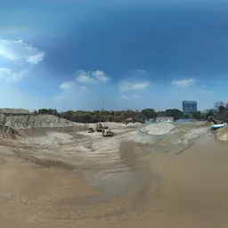 Above the sand pile