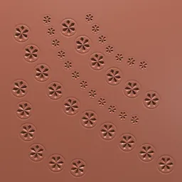 3D sculpting brush imprint of floral rivet design for detailing models in Blender.