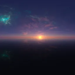 Sci-fi Sunset with Nebula