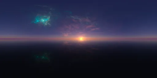 Sci-fi Sunset with Nebula