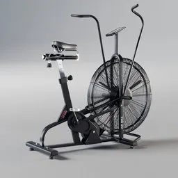 Detailed 3D rendering of an Assault Air Bike, compatible with Blender for fitness equipment modeling.