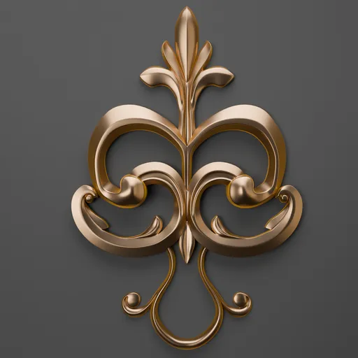 High-quality 3D ornament model in classic style for enhancing Blender design projects, showcasing detailed craftsmanship.