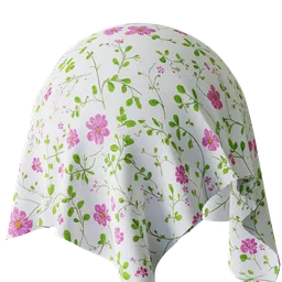 High-resolution floral pattern on 3D model texture, ideal for realistic rendering in Blender and other PBR-compatible applications.