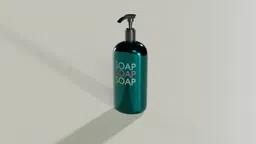 Realistic 3D shampoo bottle model rendered in Blender, suitable for bathroom scenes and product visualization.