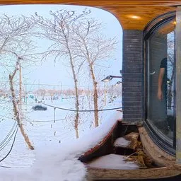 Snowy Street Window Winter