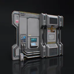 Scifi industrial control panel wall