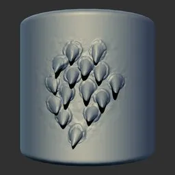 ER Dragon Brush 70 imprints reptilian scale details for 3D model sculpting, compatible with Blender 3D.