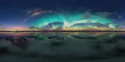 Dramatic Aurora Night Landscape