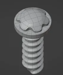 Detailed 3D Blender model of unique Nintendo console security screw.