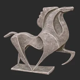 Horse abstract stone statue