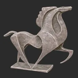 Horse abstract stone statue