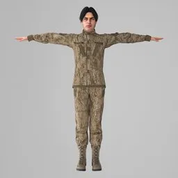 Man Military Uniform Rigged
