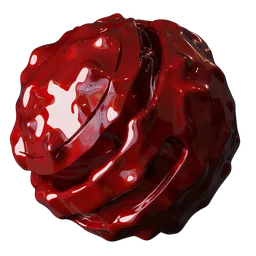 Realistic procedural blood PBR material for 3D rendering in Blender with adjustable scale, reflection, and displacement settings.