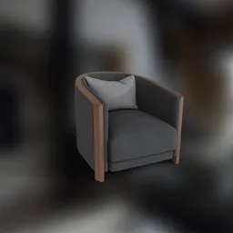 3D digital render of a contemporary-style Armchair Magma with robust design for interior modeling in Blender.