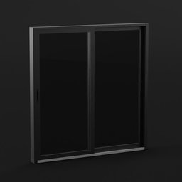 "Black glass sliding door made of aluminum for Blender 3D. Editable and easily accessible through the use of an Empty. Accurate features and photorealistic details make it perfect for passive houses or premium cybernetic projects."