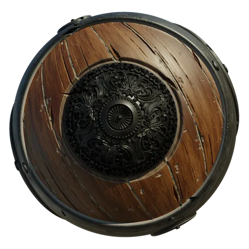 Medieval wooden shield