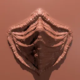 Detailed V-shaped scale effect for 3D modeling, suitable for dragon skin texture in Blender sculpting.