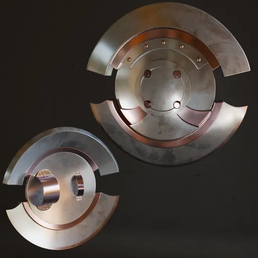 Detailed 3D shield model showcasing high-quality metal textures suitable for Blender war game design.