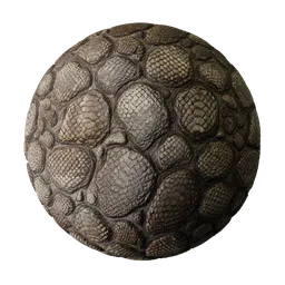 Reptile skin with sheds