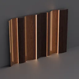 Modern Wavy Walnut Wall Panel