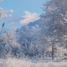 Winter Frost Woodland Landscape