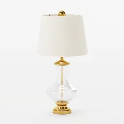 3D-rendered traditional lamp with brass accents and fluted glass design in a Blender model format.