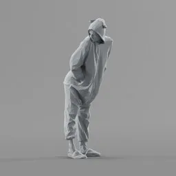 Lowpoly Woman in kigurumi