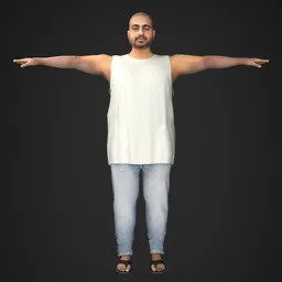 Indian Bald Man Rigged
