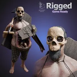 Skull Bearer Morvath Rigged Animated