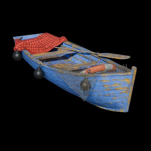 Wooden rowboat