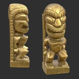 Tiki God Hidden Idol Statue Gold