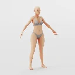 Stylized Female Base Mesh Rigged