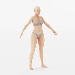 Stylized Female Base Mesh Rigged