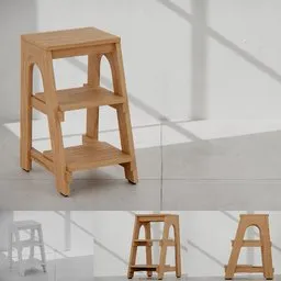 Solid Wood Step Stool
