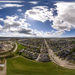City Suburbs Cloudy Sunny Day