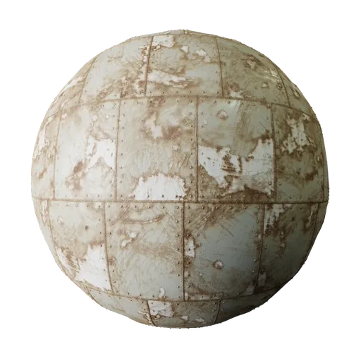 High-resolution 4K PBR old metal sheet material for 3D rendering in Blender and other software.
