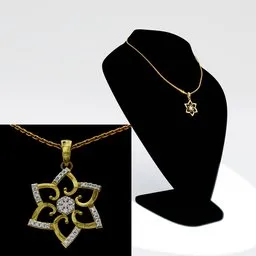 Gold Pendant with Diamonds