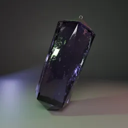 Detailed 3D rendering of a glossy purple gem pendant, ideal for Blender 3D jewelry designs.