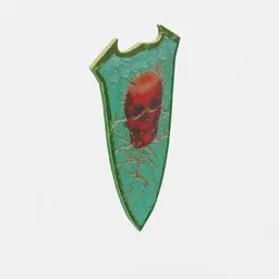 Stylized hand painted large shield